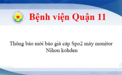Thông báo mời báo giá cáp Spo2 máy monitor Nihon kodhen